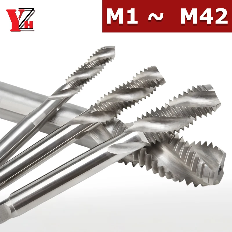 YZH Metrisches HSS-Spiralflöten-Gewindebohrer-Maschinengewinde für Blindloch-M2 M3 M4 M5 M6 M8 M10 M12 M14 M16 M18 M20 M22 M24 M27 M30 Image