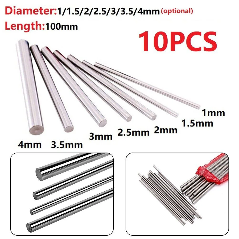 10 stücke Runde Bar Gerade Schaft Metrische HSS High Speed Stahl Stange Drehmaschine Werkzeug HSS Runde Drehen Werkzeug Bar 1,5/2/2,5/3/3,5/4mm Image