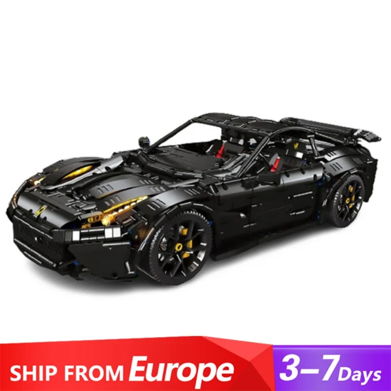 Klemmbausteine 3097PCS Technik Auto Luxus Auto Bausteine Set, MOC Speed Black Supercar Sport Fahrzeug Modell Kit Spielzeug Jungen Erwachsene Geschenk Image