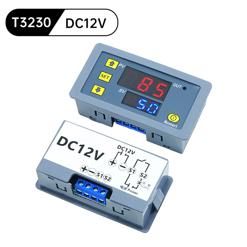 T3230 Verzögerungsrelais-Timer 1–999H, Dual-LED-Anzeige mit Touch-Tasten, AC110–220 V Image