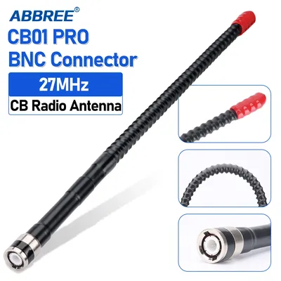 ABBREE CB Radio Antenna 27Mhz SMA-Female/BNC Whip High Gain Antenna for Quansheng UV-K5 8 TK11 UV-98 PLUS RT-860 Two Way Radio