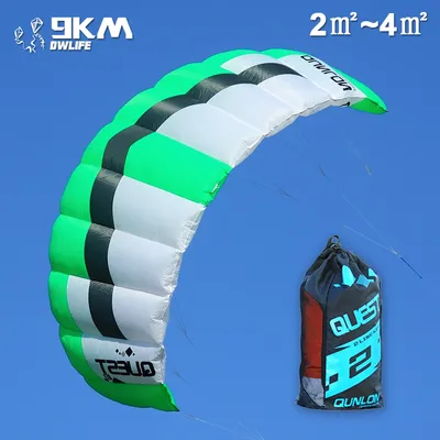 9KM Professional 2㎡~4㎡ 2 Line Trainer Kite Beginner Foil Traction Kite Power Kite for Kite Festival With Bag (Accept wholesale)