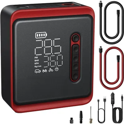 [2025 Upgraded] LASFIT CR1 Car Air Pump [3X Fast Inflation] 150PSI Tire Inflator Portable Air Compressor Tire Air Pump w/Digital