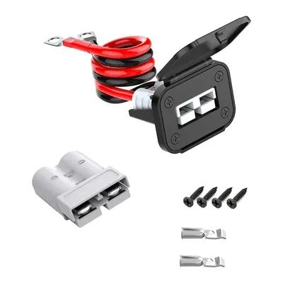 Anderson Connector,8AWG 50AMP Battery Quick Connect/Disconnect Connector, 1.64Ft Battery Cable Connector,Winch Wiring