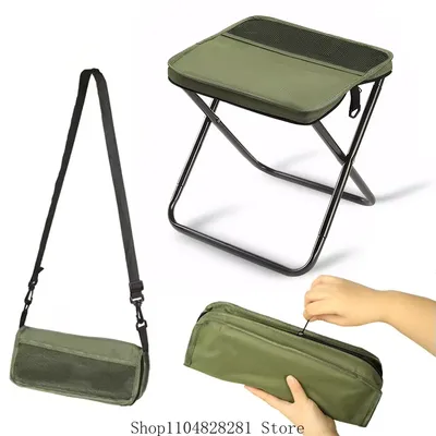 Portable foldable camping stool lightweight backpacking chair for outdoor fishing, picnics, hiking, beach compact seating