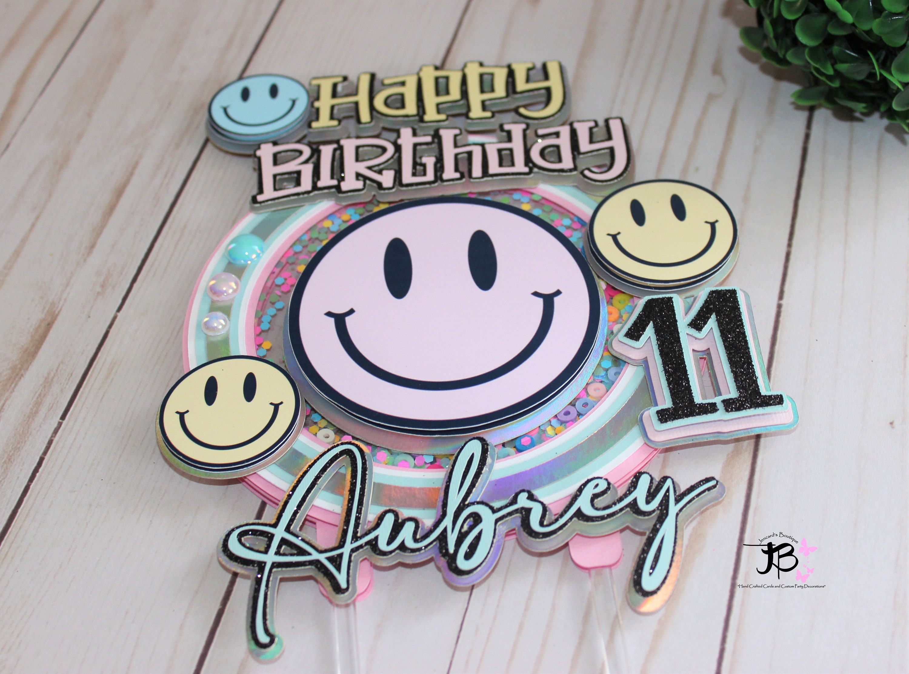 Topper per torta smiley, Topper per torta preppy, Topper per torta sorriso, Topper per torta Groovy, Topper per torta retrò, Topper per torta con facc