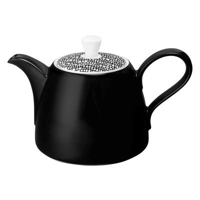 Kanne SELTMANN WEIDEN "Life Fashion", glamorous schwarz, weiß, B:15,3cm H:15,1cm Ø:24,4cm, Porzellan, Kannen, für Tee oder Kaffee, Fassungsvermögen 1,4 Liter Image