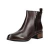 Ankleboots MARCO TOZZI "Marco Tozzi Stiefelette Leder/Textil", Damen, Gr. 37, braun (mocca), Leder, Textil, casual, Schuhe