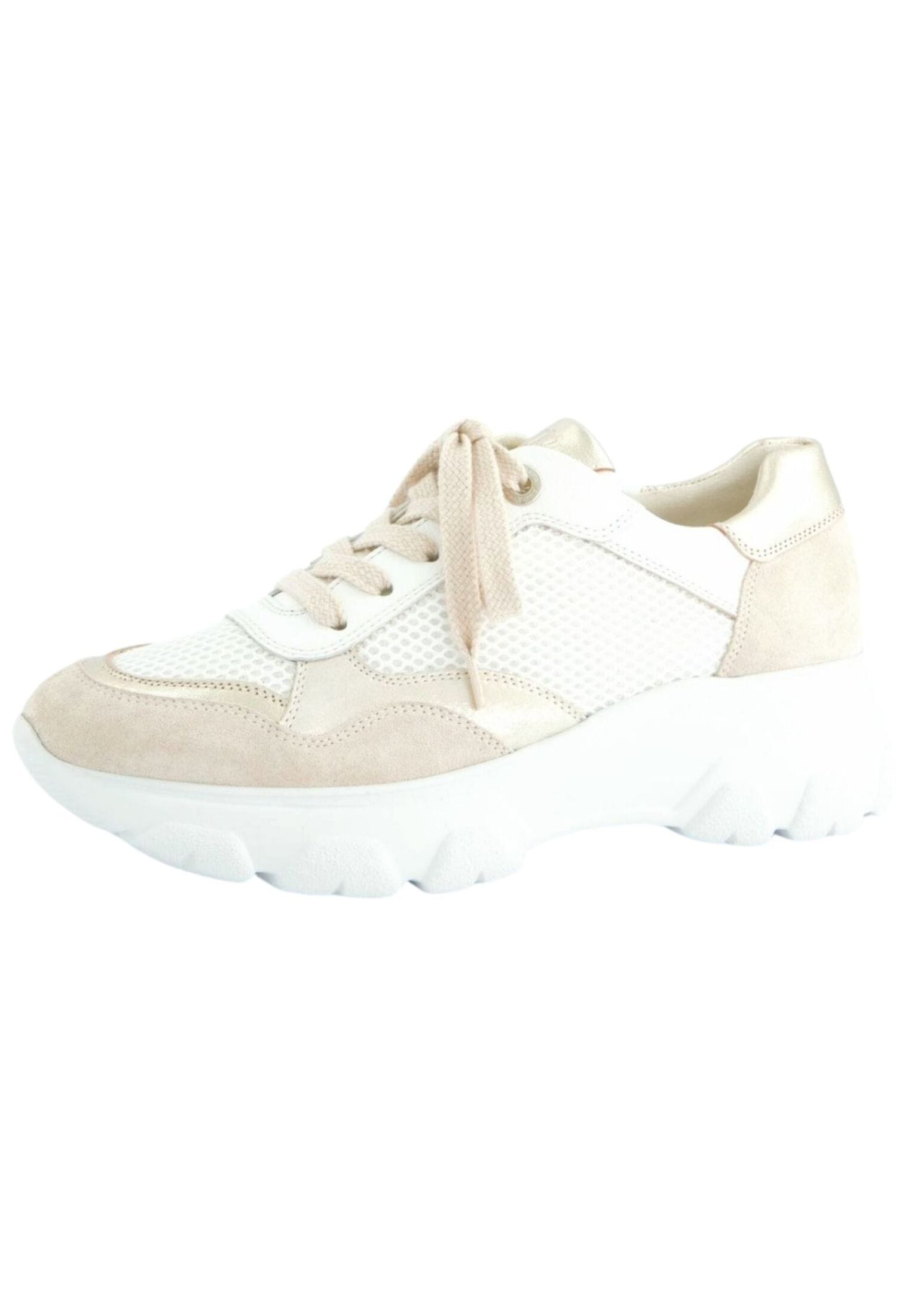 Sneaker PAUL GREEN "Paul Green Sneaker Veloursleder/Textil", Damen, Gr. 37,5, weiß (weiß kombi), Textil, Veloursleder, Casual, Schuhe