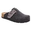 Pantoffel ROHDE "SOAVE", Damen, Gr. 40, grau (anthrazit), Filz, animal-print, modisch, Schuhe, Hausschuh, Schlappen, Clog, Homeslipper mit Plateausohle