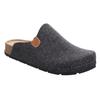 Pantoffel ROHDE, Herren, Gr. 46, grau (anthrazit), Filz, meliert, klassisch, Schuhe, Hausschuh, Schlappen, Homeslipper mit innenliegender Plateausohle