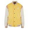 Collegejacke KARL KANI "Karl Kani Herren KM222-008-1 OG Block College Jacket", Herren, Gr. M, gelb, 100% Polyurethan, mehrfarbig, casual, normal, V-Ausschnitt, Langarm, Jacken