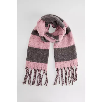 UO Wide Stripe Blanket Scarf - Grey at Urban Outfitters