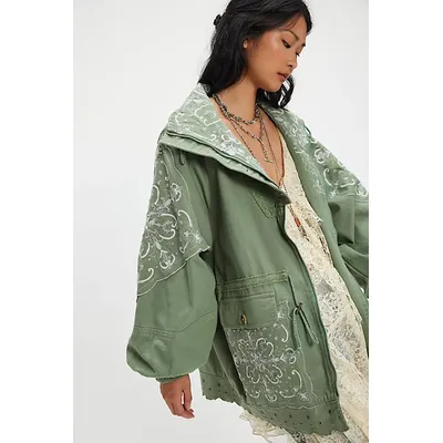 Bali Until Dawn Jacket at Free People in Oil Green, Size: XS