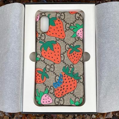 Gucci Cell Phones & Accessories | Authentic Gucci Gg Strawberries Iphone X/Xs Logo Smart Phone Case Nib. | Color: Brown/Red | Size: Os