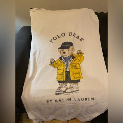 Ralph Lauren Bath | Vintage Polo Bear Ralph Lauren Large Towel | Color: White/Yellow | Size: Os