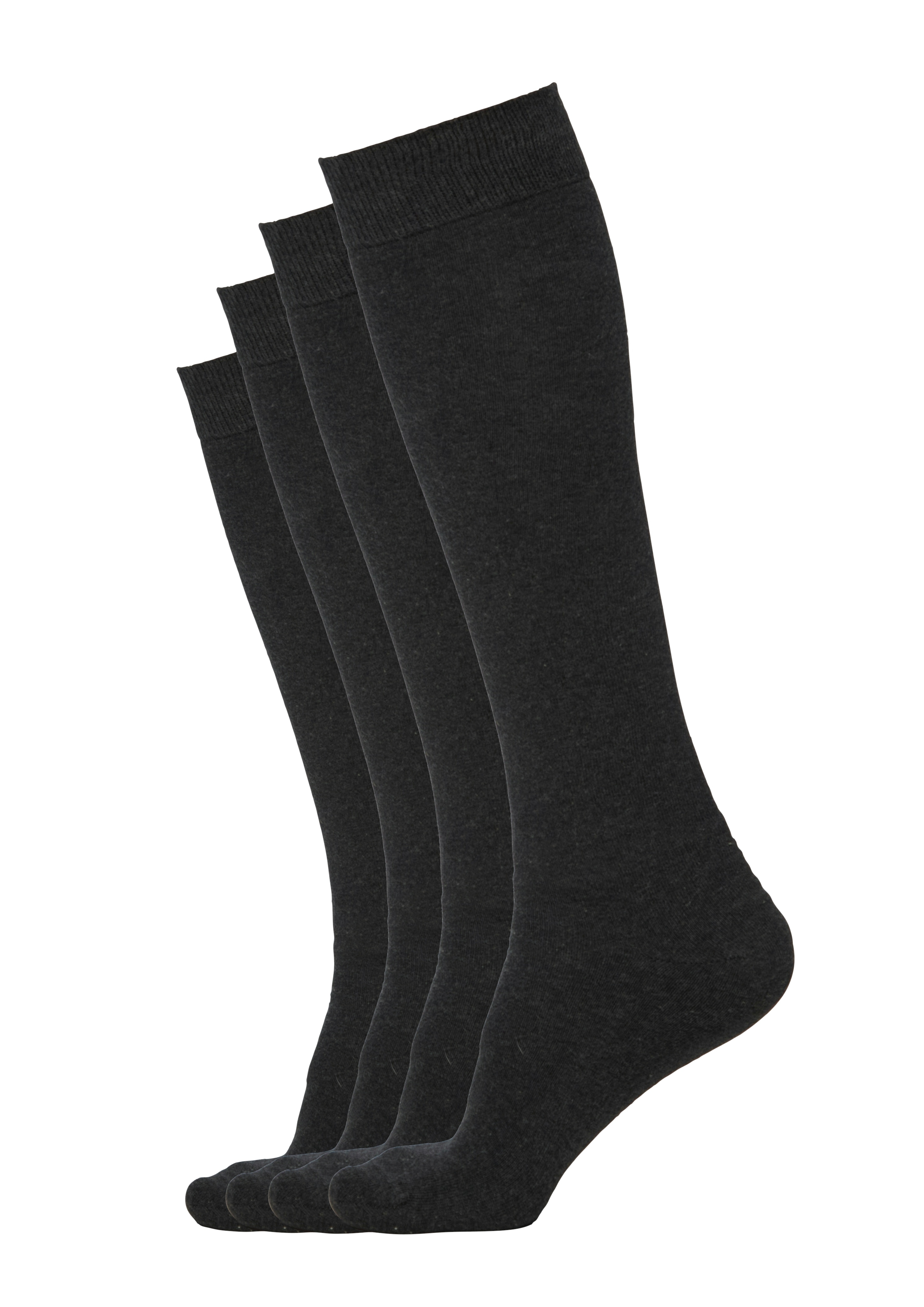 Kniestrümpfe S.OLIVER "originals", Damen, Gr. 39-42, schwarz (anthrazit melange), Baumwollmischung, meliert, Socken Kniestrümpfe, mit elastischem Bund