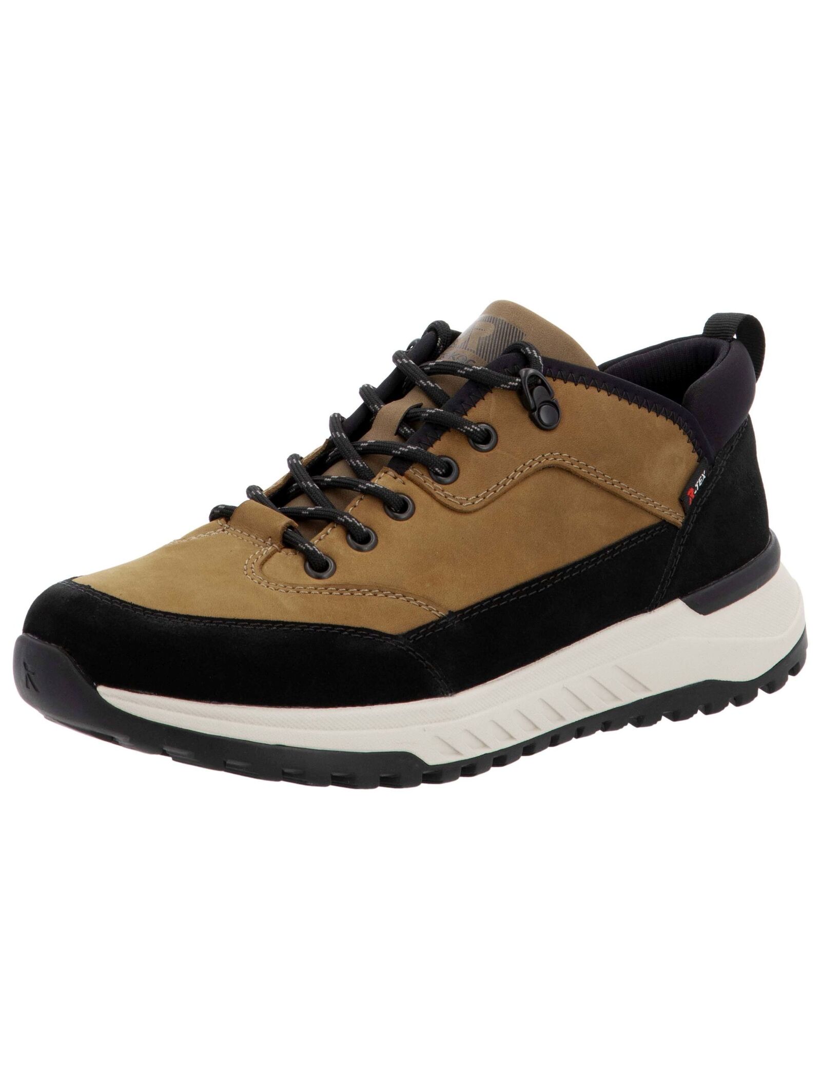 Sneaker RIEKER "Rieker Sneaker Leder", Herren, Gr. 45, schwarz (schwarz, braun), Leder, Casual, Schuhe