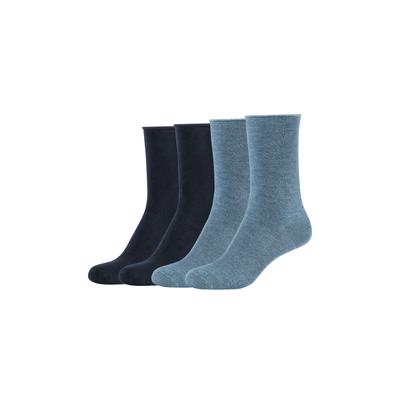 Socken S.OLIVER "silky touch", Damen, Gr. 39 (42), blau (stone melange, navy), Materialmix, meliert, Socken, mit elastischem Bund Image