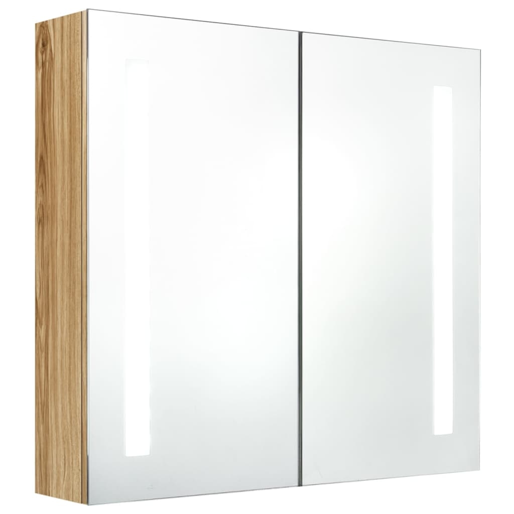 vidaXL LED-Bad-Spiegelschrank Eichenoptik 62x14x60 cm Image