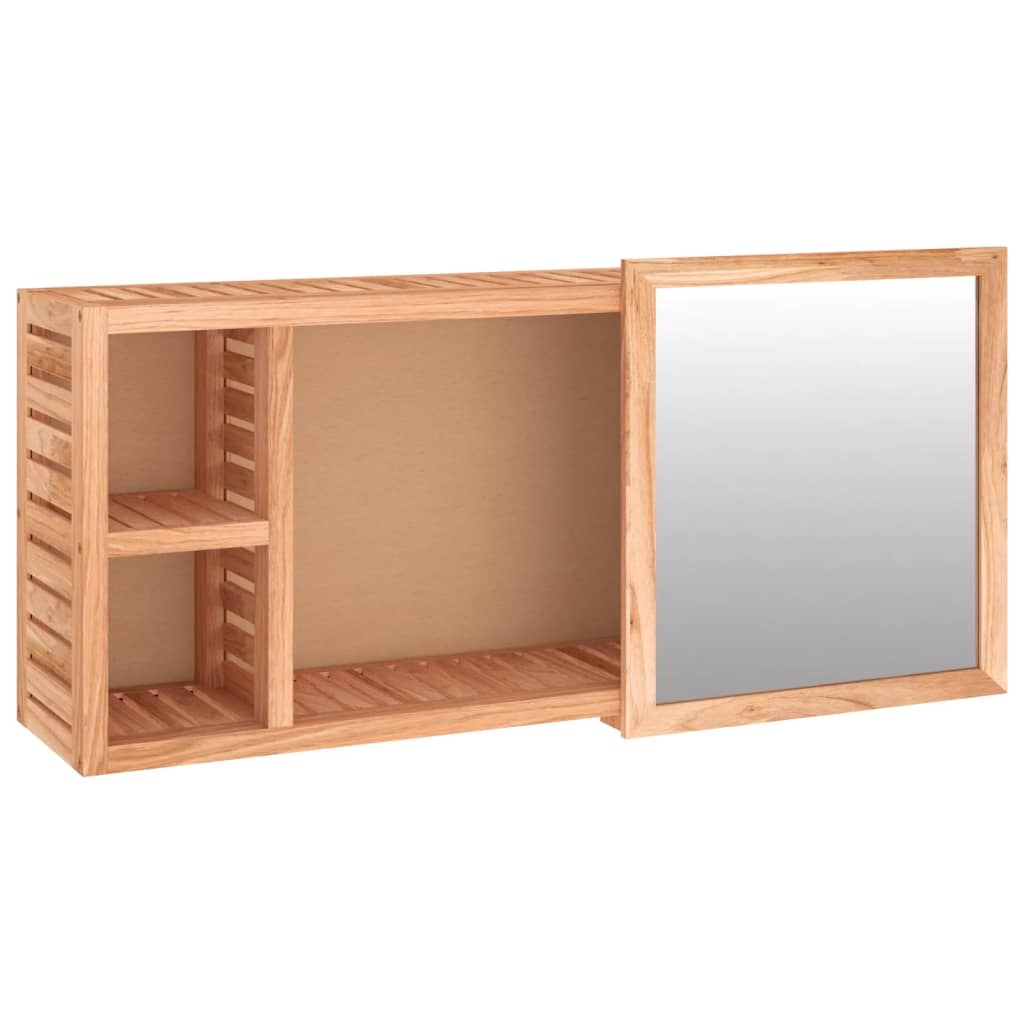 vidaXL Spiegelschrank 80x17x34 cm Massivholz Nussbaum Image