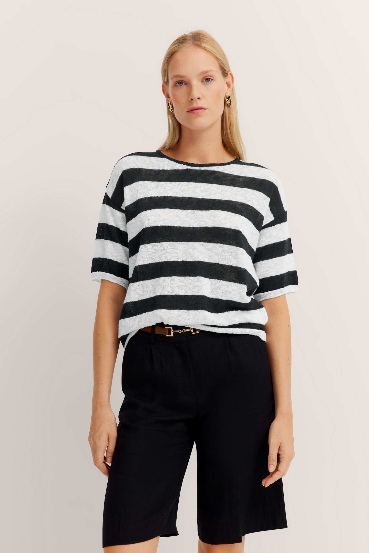Bugatti Damen Sommerpullover aus leichtem Baumwolle-Leinen-Mix Image