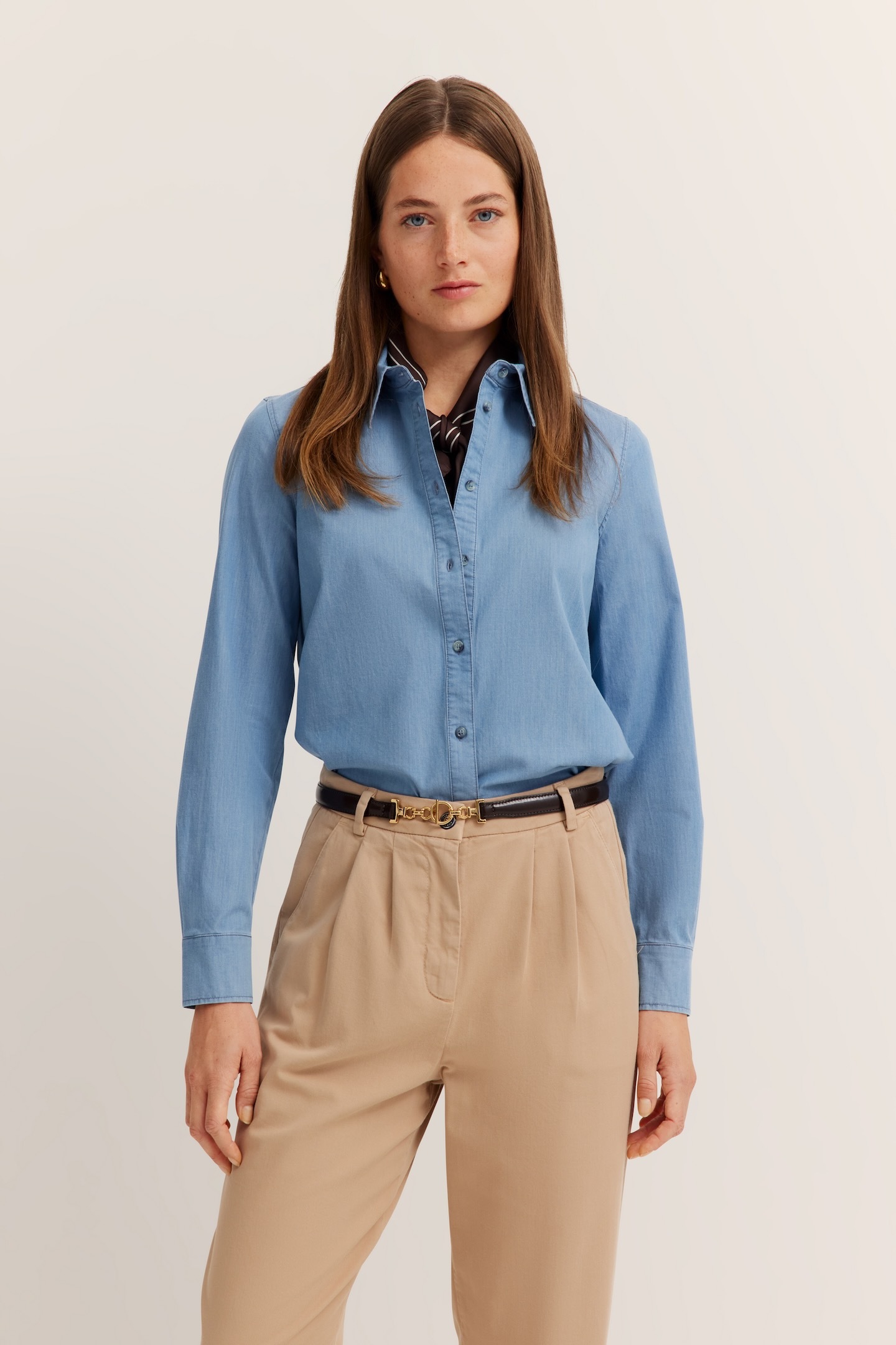 Bugatti Damen Hemdbluse aus elastischer Baumwolle Image