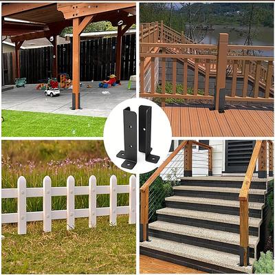 Adjustable Deck Post Anchor Bracket Set for 1.5x1.5-2x2-2x4-4x4 Post Heavy Metal Support Wooden Fence and Gazebo