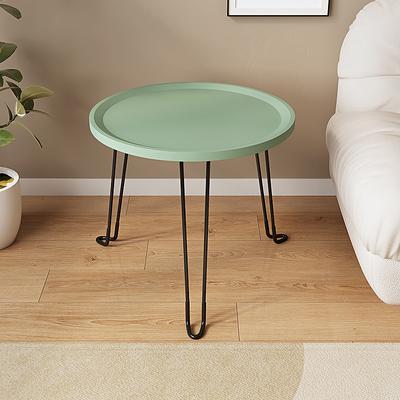 Modern Small Round Folding Coffee Table Tray Surface, 3 Legs, Suitable for Compact Spaces, Bedrooms and Living Rooms