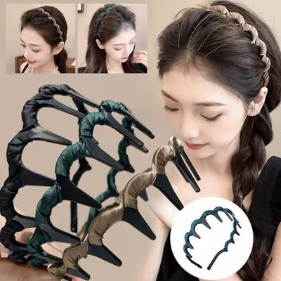 3/6pcs Retro High Skull Pearl Headband for Women, Anti-Slip French Wave Hairband with Teeth, Stylish Headwear for Hair Styling and Face Washing