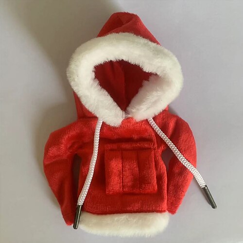 1 pezzo di cappuccio natalizio di Babbo Natale per pomello del cambio dell'auto, in fibra di poliestere, antipolvere, accessorio unico ed elegante per interni auto, universale, adatto a vari veicoli