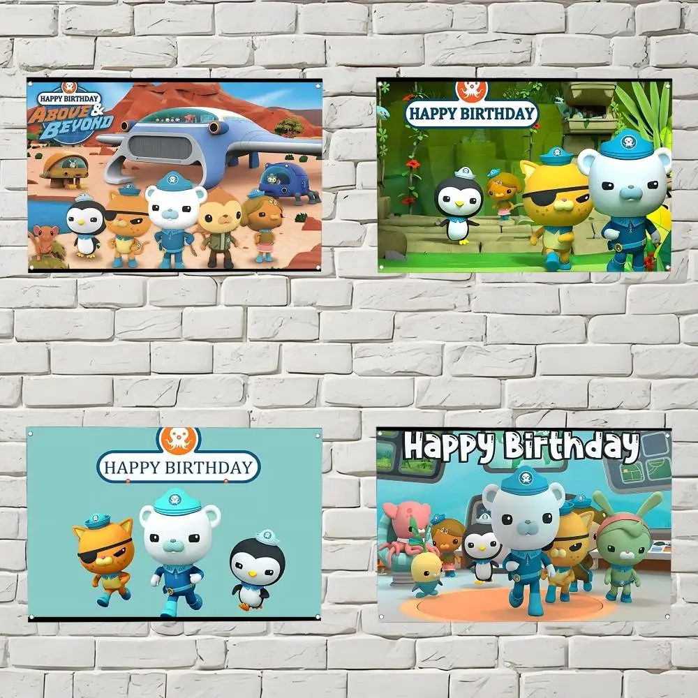 Die Oktonauten Geburtstagszubehör Mädchen Party Banner Flagge BANNER Wandteppich Polyester bedruckte Flagge Garage oder Outdoor zur Dekoration Image