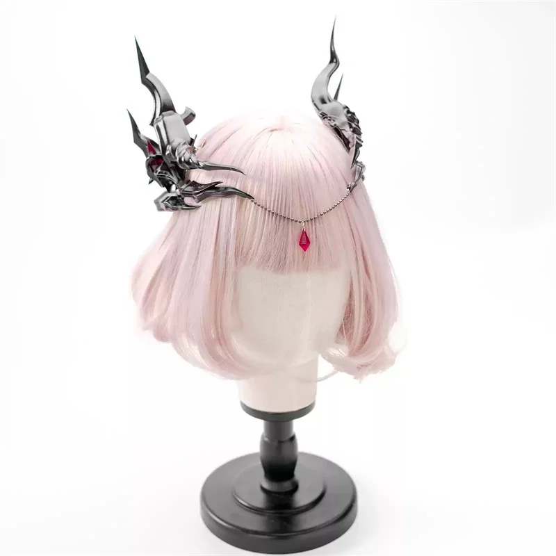 1 Paar Spiel Love and Deepspace Sylus Heroines Cosplay Drachenhörner Kopfbedeckung Ohrringe Haarnadel Schmuck Karnevalszubehör Image