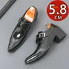 5,8 cm Höhe Erhöhen Männer Elegantes Leder Schuhe Formale Business Schuhe Spitz High Heels Luxus Design Hochzeit Schuhe