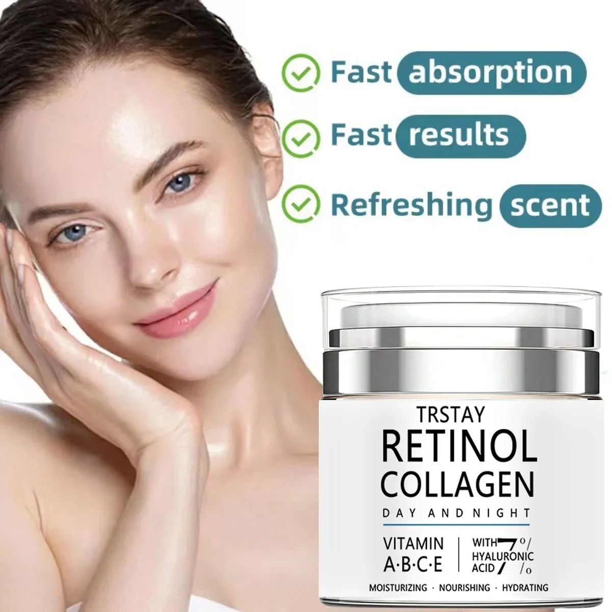 TRSTAY Retinol Collagen Cream – nährt spendet Feuchtigkeit, macht die Haut aussehen, hydratisiert und glatt Image