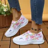 Blume Drucken Gestrickte Turnschuhe Frauen Glänzenden Kristall Atmungsaktive Wanderschuhe Frau Plus Größe Casual Non-Slip Socke Schuhe Damen