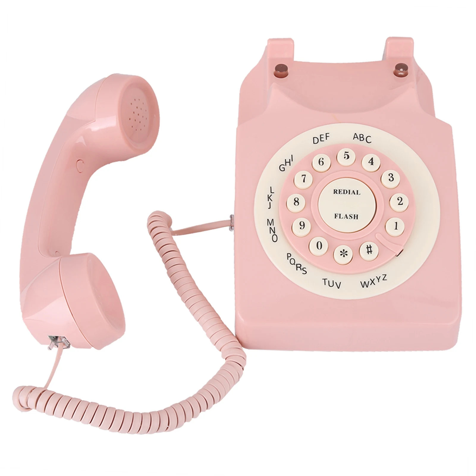 Festnetz-Schreibtischtelefon, Vintage-Telefon, hochauflösendes, kabelgebundenes Telefon in Anrufqualität für Zuhause, Rosa