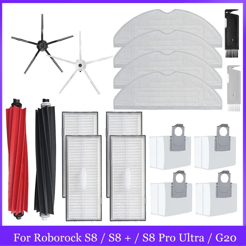 Für roborock s8 plus s8 s8 pro ultra roboter vakuum hauptseite bürste mopp hepa filter staubbeutel reinigung roll bürste zubehör Image