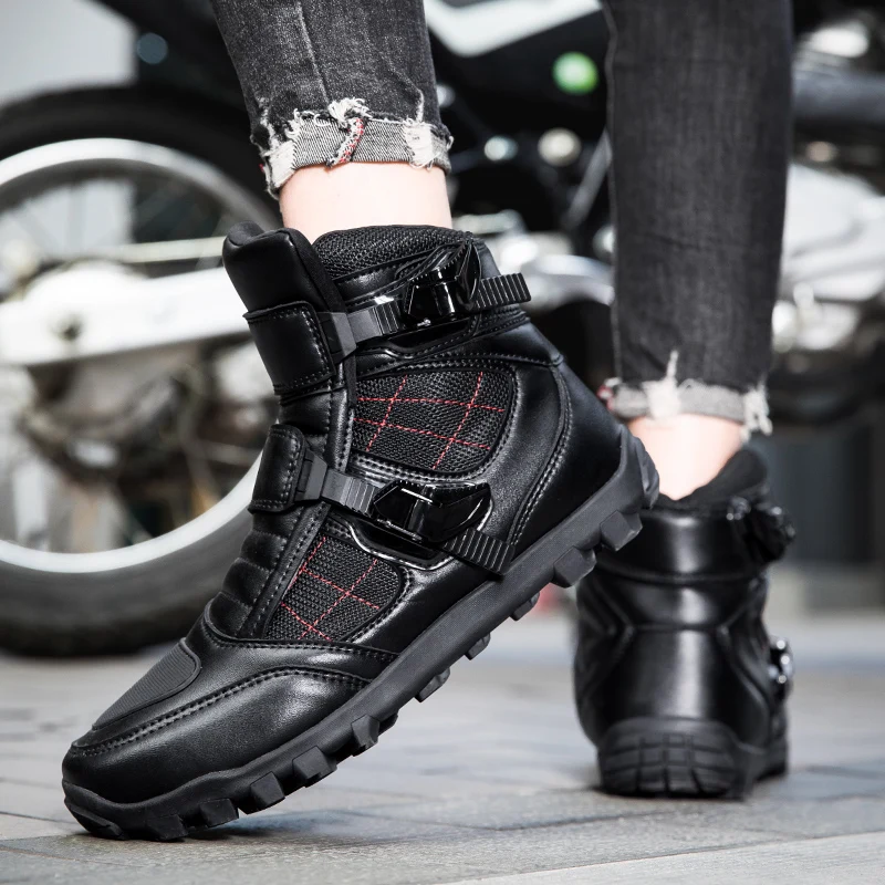 Professionelle Motorrad-Reitstiefel, Herrenmode, vier Jahreszeiten, bequeme, atmungsaktive Outdoor-Offroad-Reitschuhe Image