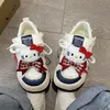 Süße Hello Kitty Sportschuhe Anime Sanrios Kawaii Cartoon Damen Freizeitschuhe Niedliche Schuhe mit dicken Sohlen Süße Mädchen Studentenschuhe