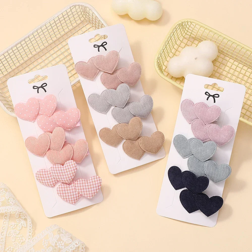 6 Teile/satz Mini Haar Clips für Mädchen Elegante Herz Designs Nette Kopfbedeckungen Schöne Kinder Haar Zubehör Outdoor Tragen Image