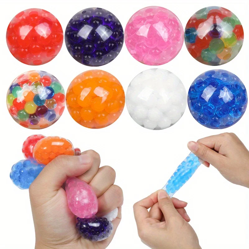5/10/20Pcs Vent Wasser Perle Kugeln Quetschen Sensorischen Ball Weiche Groß Stress Relief Ball Prise Musik perle Ball Geburtstag Party Gefälligkeiten Image