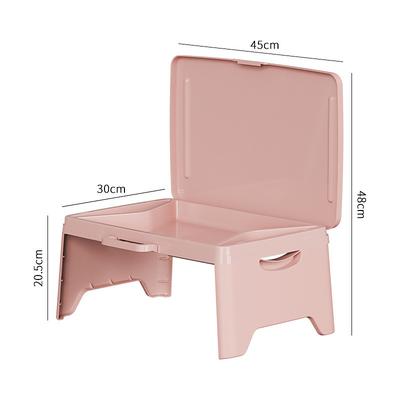 Portable Folding Desk with Storage, Multifunctional Laptop Table with Carrying Handle for Car, Dorm, and Bed - PP Material