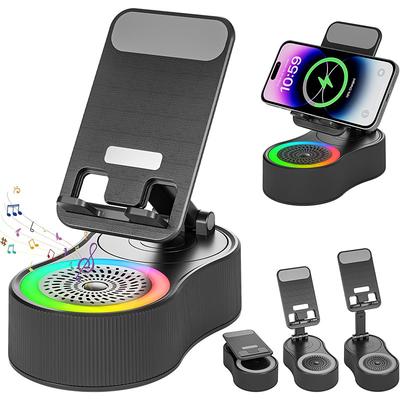 Cell Phone Stand with Wireless Bluetooth Speaker,Induction Speaker HD Surround Sound for Home and Outdoor, Compatible with iPhone/ipad/Samsung Galaxy