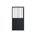 Parete doccia con porta scorrevole Nero opaco stile industriale 100 x 80 x 195 cm - URBANIK