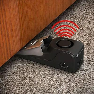 Door Stop Alarm Portable Security Door Wedge Intruder Alert Device Travel Hotel Home Safety Door Blocker Anti Theft Doorstop Vibration Triggered Loud Sound Alarm System