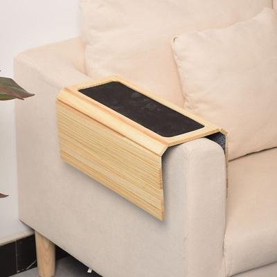 Foldable Solid Wood Sofa Arm Tray - Protector Serving Table Mat for Living Room, Coffee, Tea, Snacks - Ideal for TV Snuggle Sessions