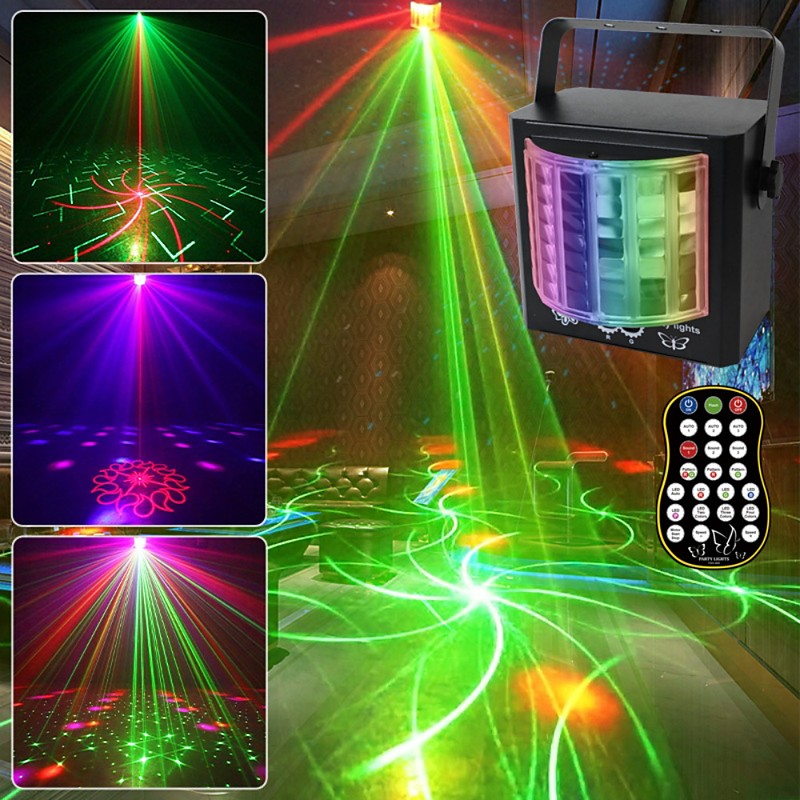 Party Lights DJ Disco LightsLED Stage Lighting mini Butterfly Light with Sound Activated and Remote Control DJ Lighting for Parties Birthday Wedding Club KTV Karaoke Bar Stage Live Show