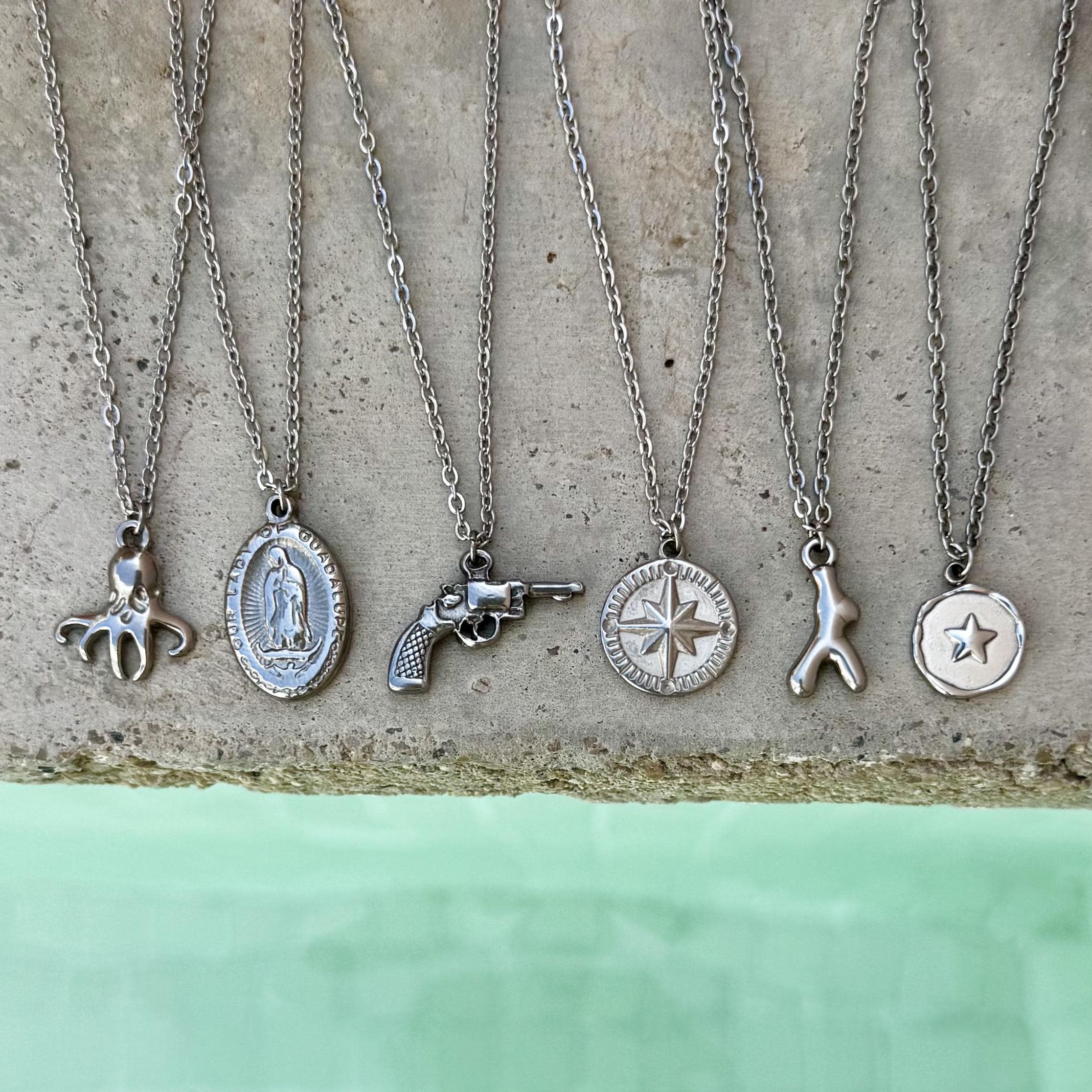 Collana in argento da uomo, catena con ciondolo in acciaio inossidabile per uomo, collana in argento impermeabile, collana con ciondolo anti-ossidazio