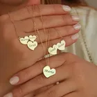 Collana personalizzata con nome 1-3 a forma di cuore Collana con nome per bambini intagliato personalizzato Collana in acciaio inossidabile Regalo di gioielli minimalista per le donne